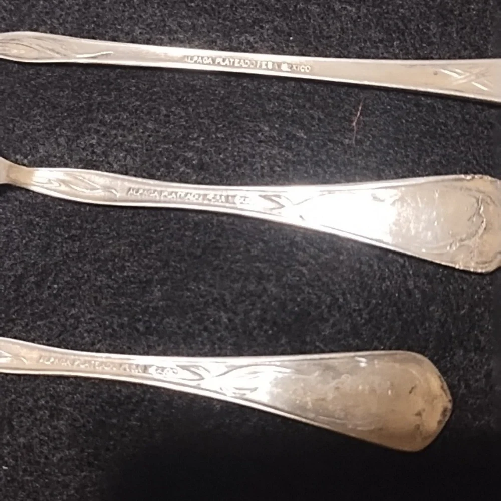 Vintage Child One Set Cutlery. Alpaca Silver Plated.